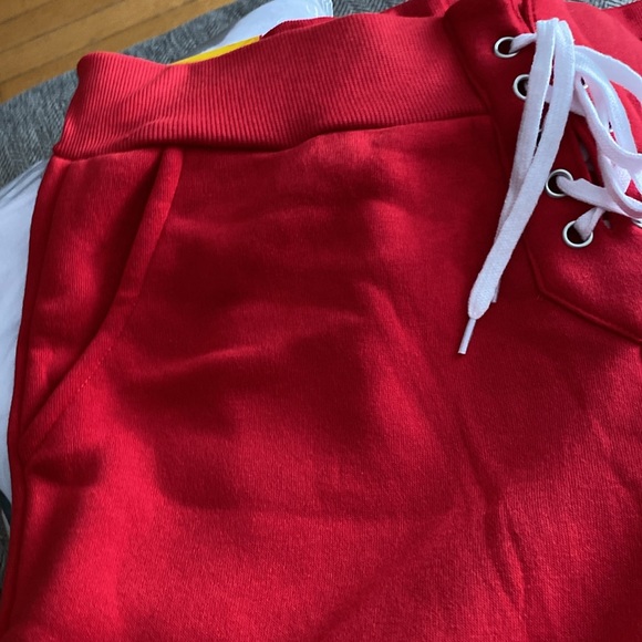NWT Fleece Athletic Pants, Red, by Love Love Love, XL - Picture 7 of 8
